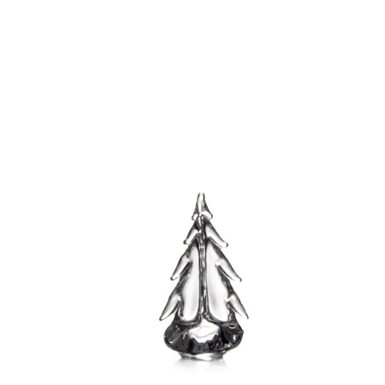 6 Inch Clear Glass Evergreen Tree Figurine