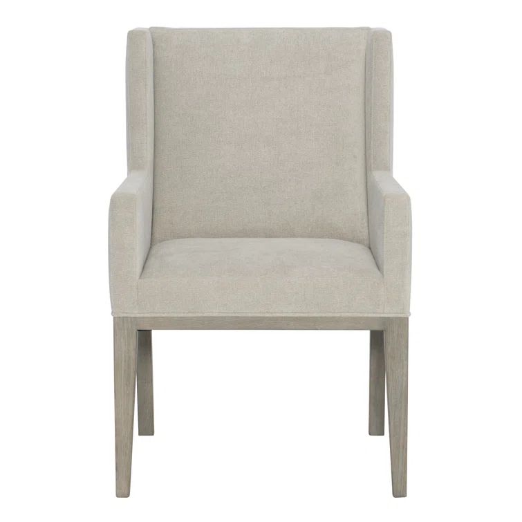 Cerused Greige Handcrafted Wood Transitional Armchair