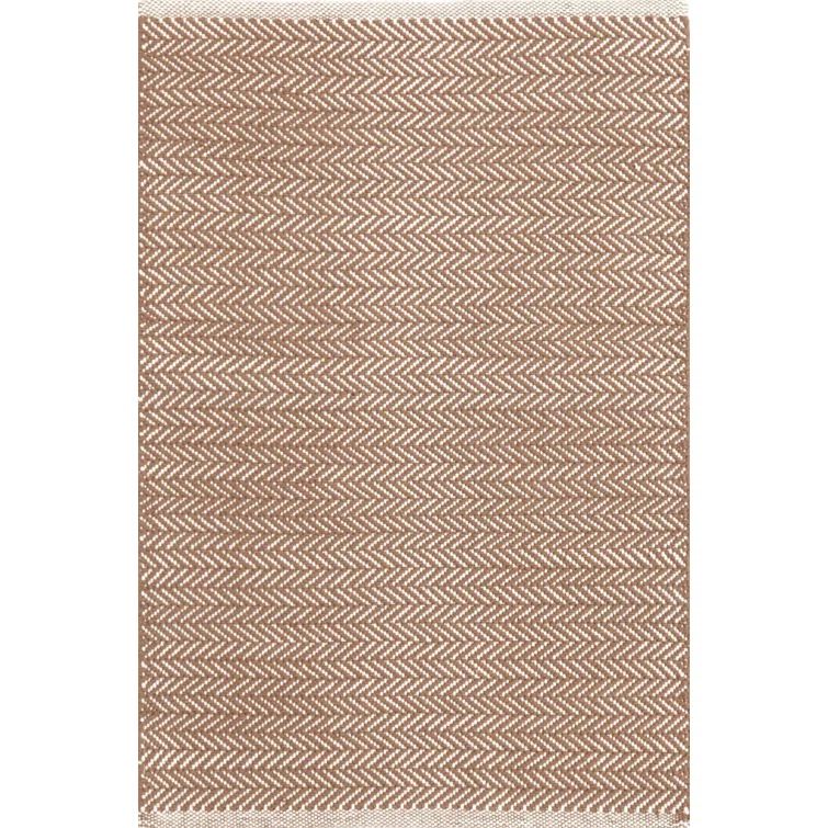 Stone Gray Handwoven Cotton Herringbone 8' x 10' Rug