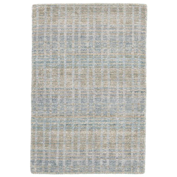 Indigo Mist Handwoven Flatweave Viscose-Cotton Blend Area Rug, 5' x 8'