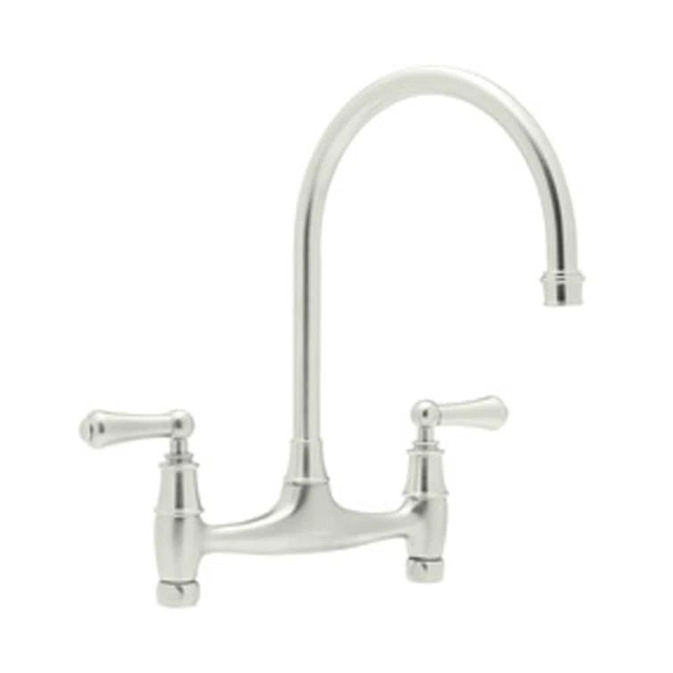 Polished Nickel Traditional Deck Mounted Kitchen Faucet