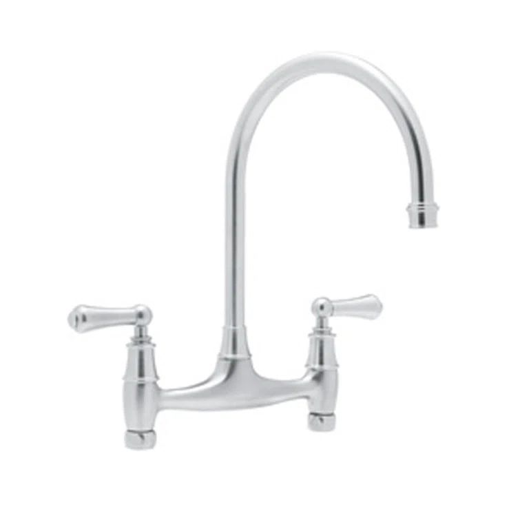 Classic Polished Nickel 14" Brass Kitchen Faucet with Dual Handles