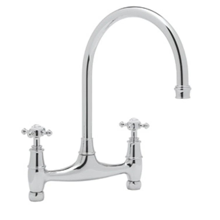 Polished Nickel Traditional Brass Deck Mounted Kitchen Faucet