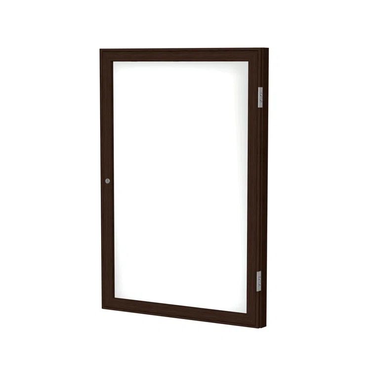 36" x 24" Walnut Wood Frame Enclosed Magnetic Whiteboard
