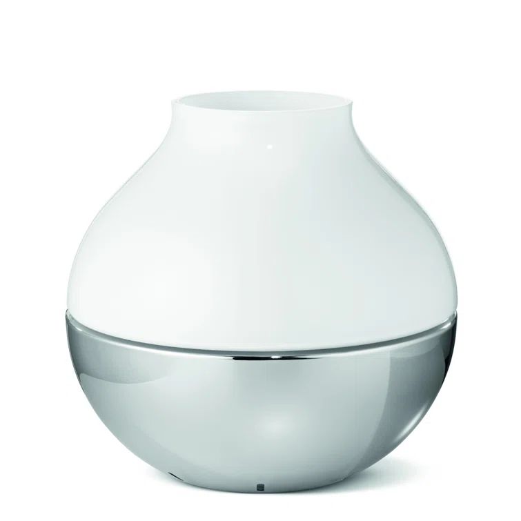 Henning Koppel Mid-Century Frosted Glass and Stainless Steel Hurricane