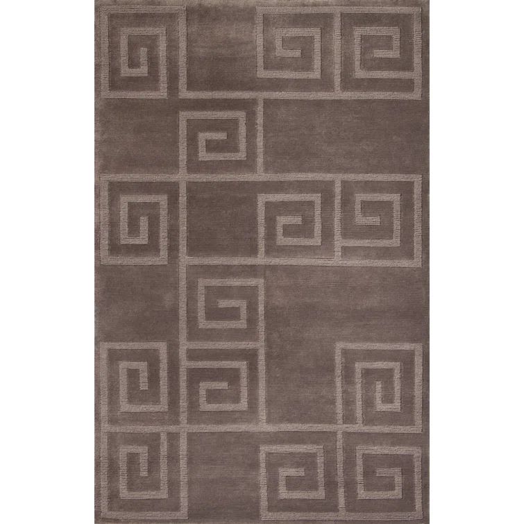 Medium Slate Tonal Geometric Wool Area Rug