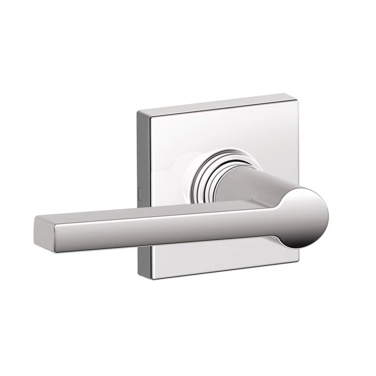 Polished Chrome Modern Hall and Closet Lever Lock