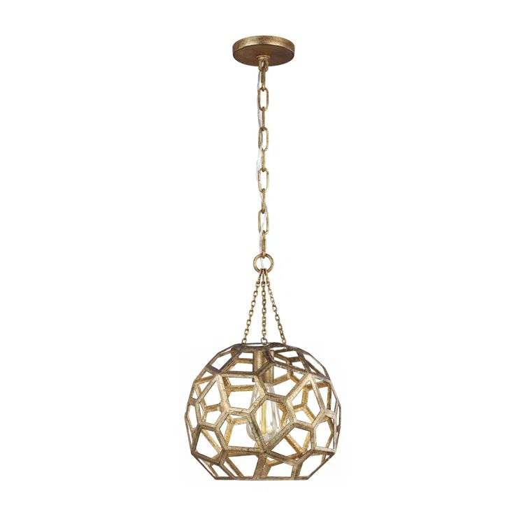 Gold 16" Modern Globe Indoor/Outdoor Pendant Light