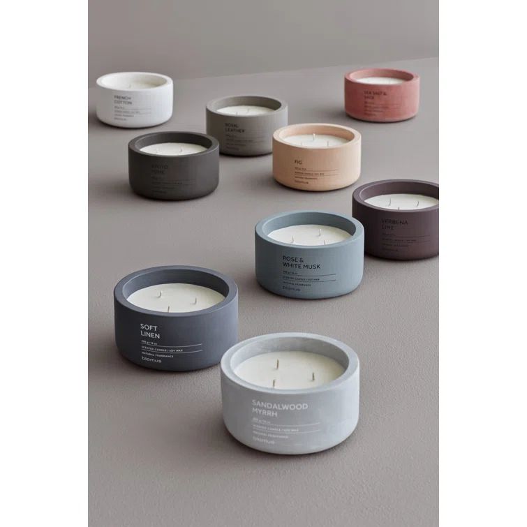 Lavender & White Musk Soy Scented Candle in Concrete Jar