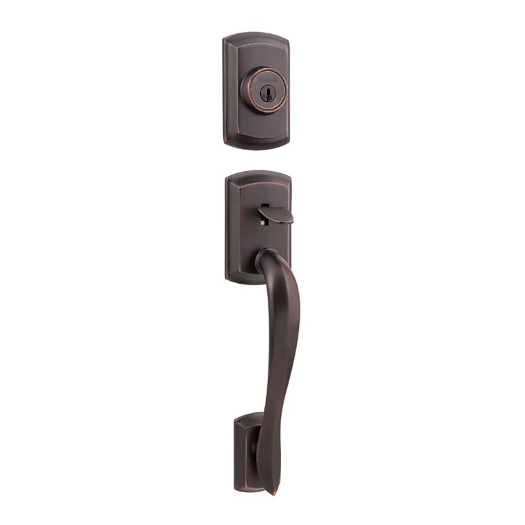 Venetian Bronze Single Cylinder Handleset with Adjustable Latch