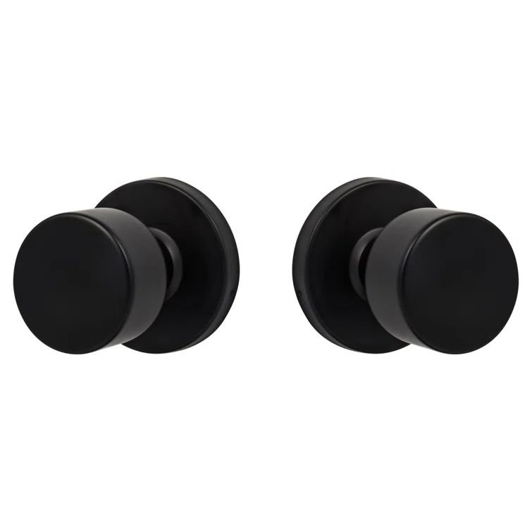 Flat Black Stainless Steel Modern Passage Door Knob
