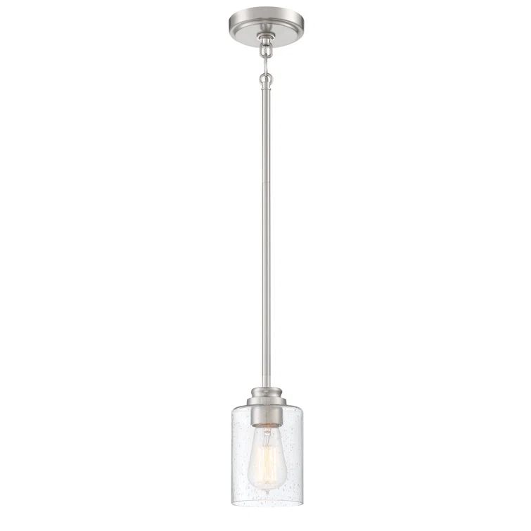Elegant 5" Mini Pendant in Brushed Polished Nickel with Clear Glass Shade