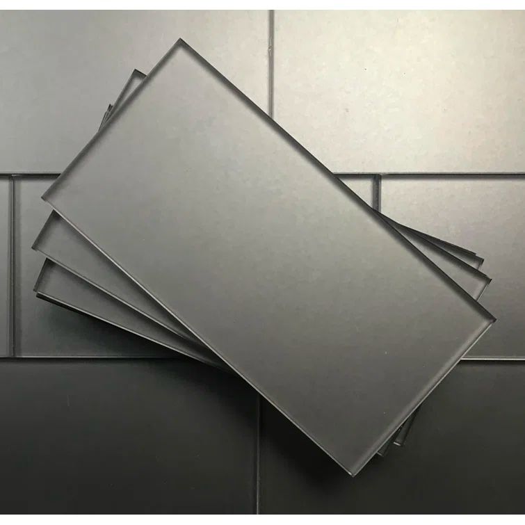 Eternal Gray Matte Glass Subway Wall Tile 3x6
