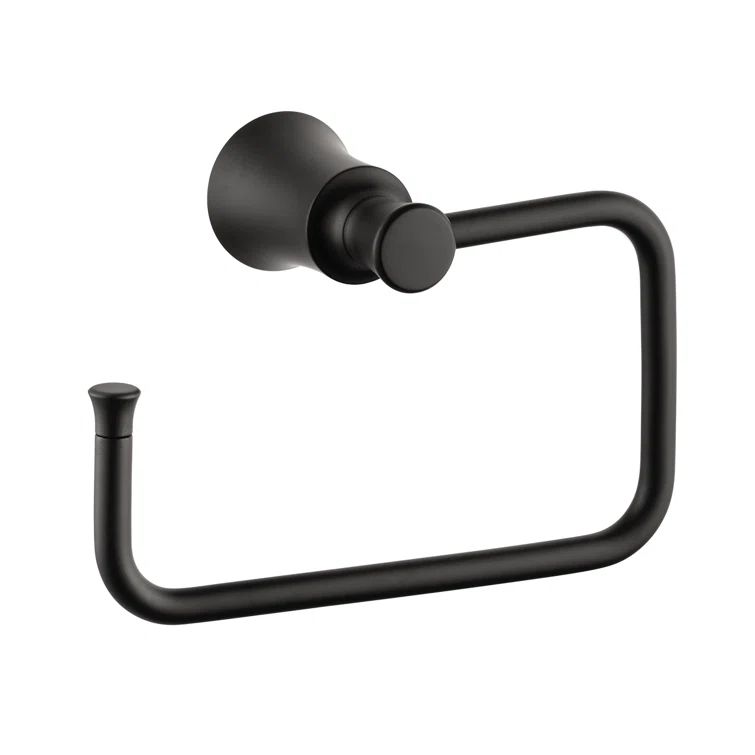Matte Black Wall Mounted Zinc Towel Ring