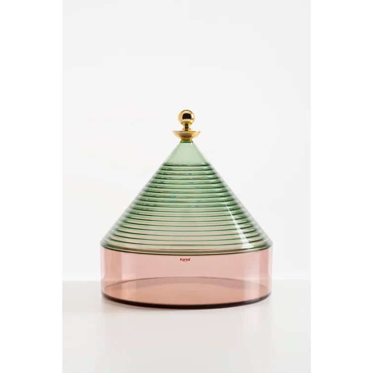 Alberobello Inspired Green/Pink Plastic Trullo Storage Container