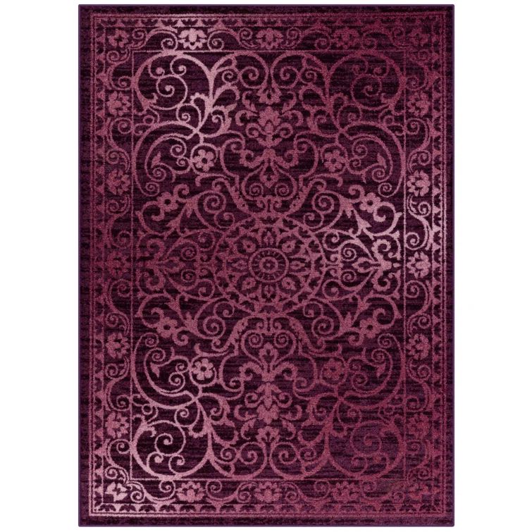 Wineberry Tufted Synthetic Non-slip Rectangular Rug