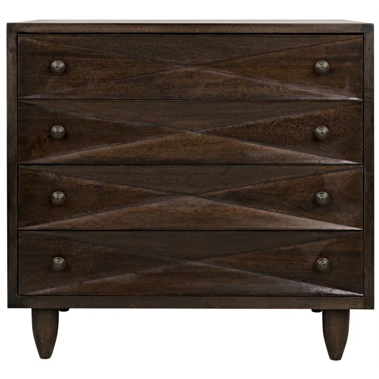 Ebony Walnut Mid-Century Modern Diamond Chest