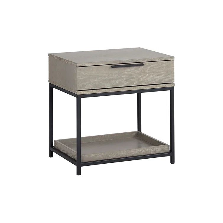 Transitional Rebel Black & Gray 1-Drawer Nightstand