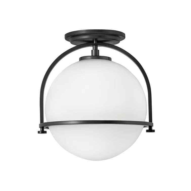 Somerset Chic Bronze & Glass Globe Ceiling Light