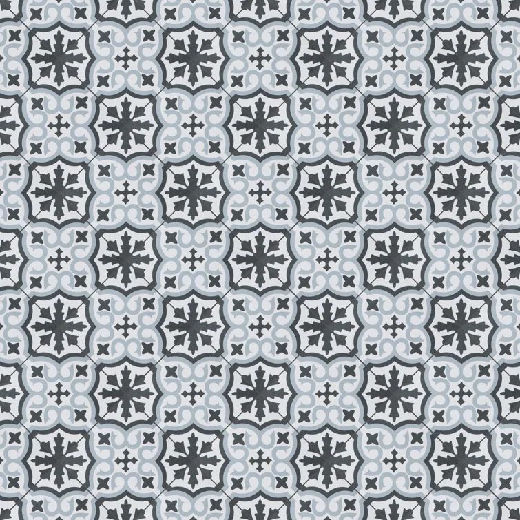 Berkeley 18" x 18" Matte Porcelain Floor and Wall Tile in Blue and Gray