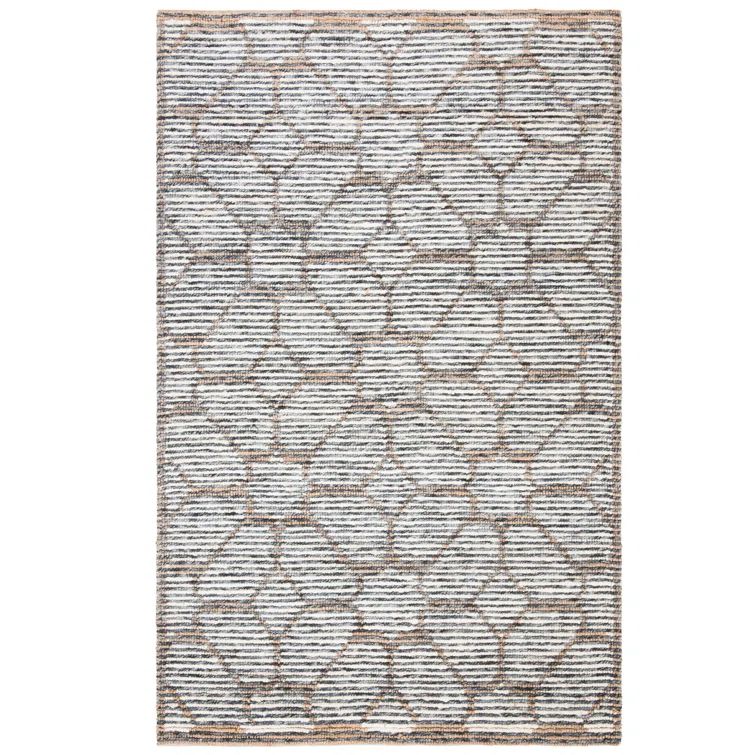 Beige and Ivory Hand-Knotted Wool Area Rug, 4' x 6'