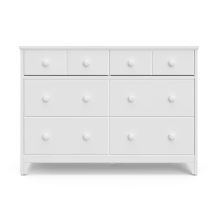Farmhouse White Double Nursery Dresser with Shiplap Paneling