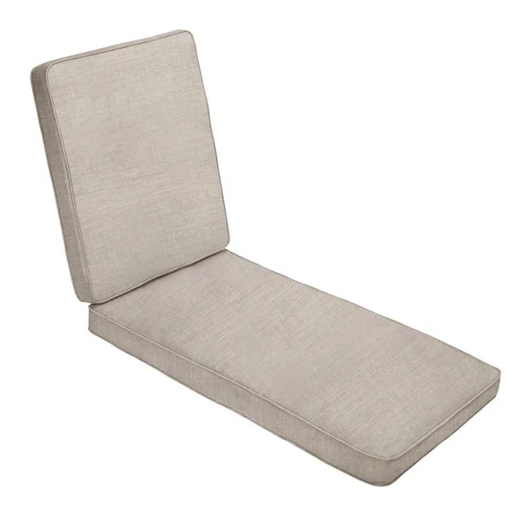 Silver Gray Sunbrella Outdoor Chaise Lounge Cushion 21" W x 78" D
