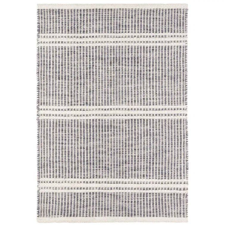 Coastal Whisper Gray Herringbone 10' x 14' Wool Blend Rug