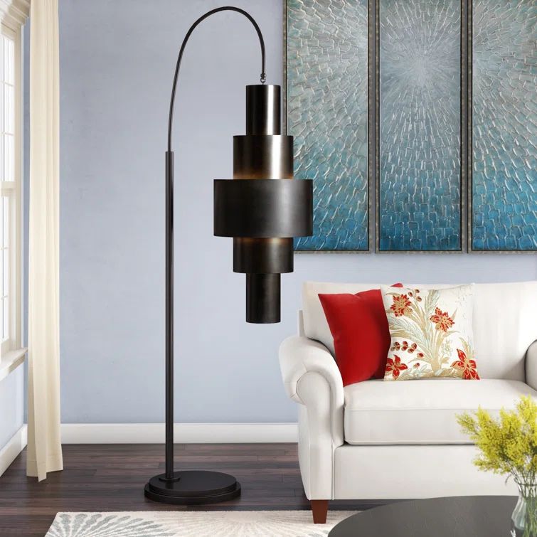 Babylon Adjustable 2-Light Bronze Iron Floor Lamp