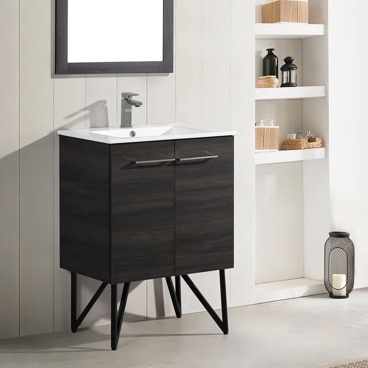 Annecy 24" Black Walnut Freestanding Bathroom Vanity