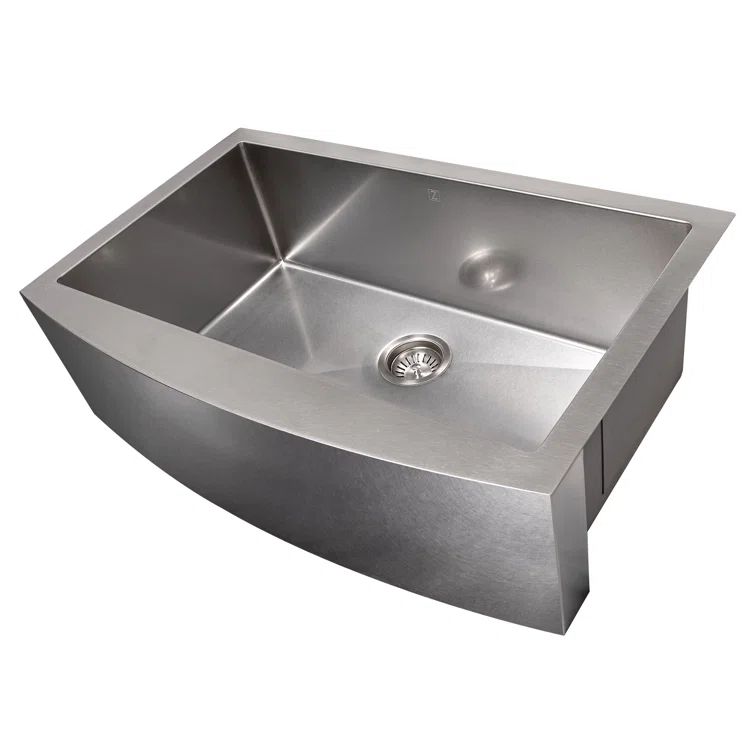 DuraSnow 33'' Stainless Steel Farmhouse Apron Single Bowl Sink