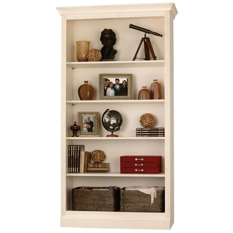Antique Vanilla Adjustable Wood Bunching Bookcase