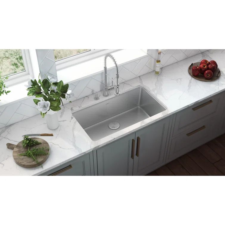 Ruvati 35" Stainless Steel Drop-In Single Bowl Kitchen Sink