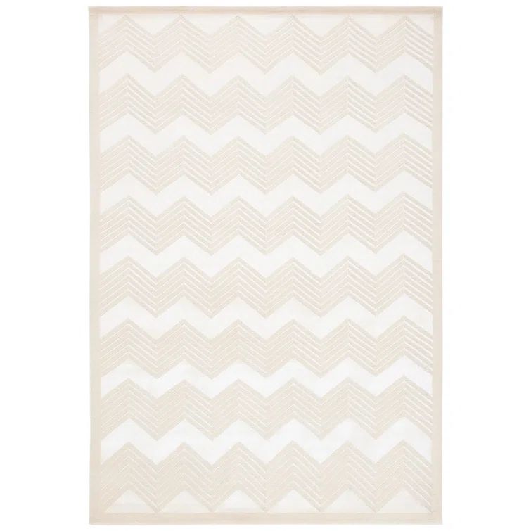 Champagne Elegance Hand-Knotted Stripe Wool-Viscose Blend Area Rug