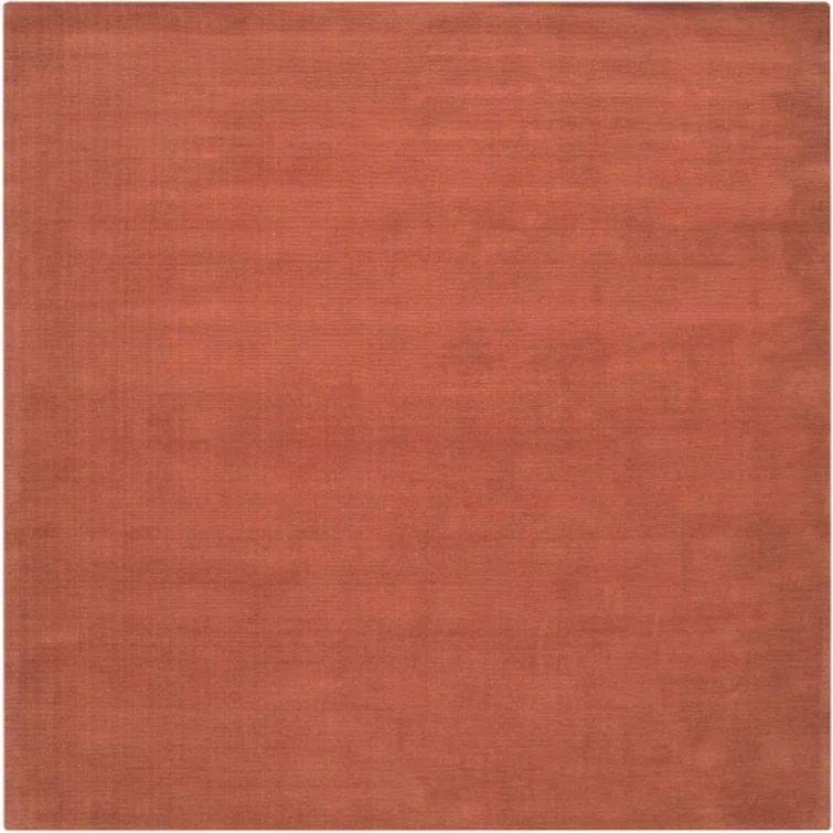 Burnt Burgundy Handmade Wool Square Area Rug