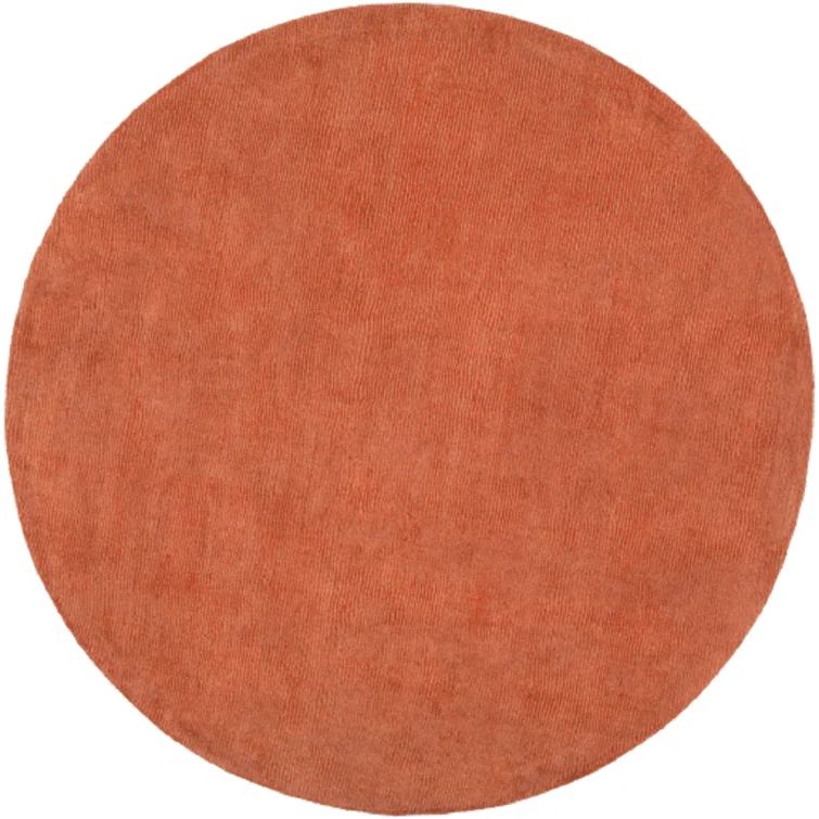 Crowe Burnt Burgundy Handmade Wool Round Area Rug