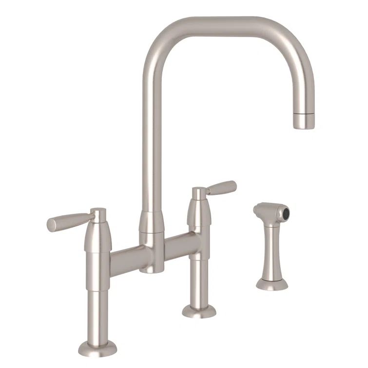 Polished Nickel Brass Kitchen Faucet with Pull-out Spray