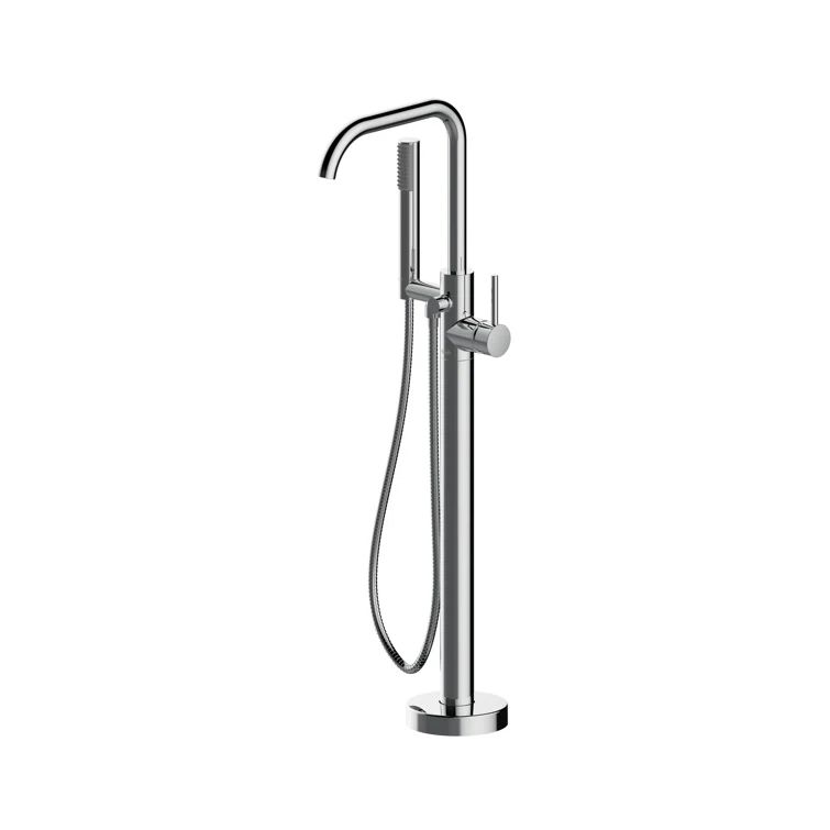 Contento Chrome Freestanding Tub Filler with Hand Shower