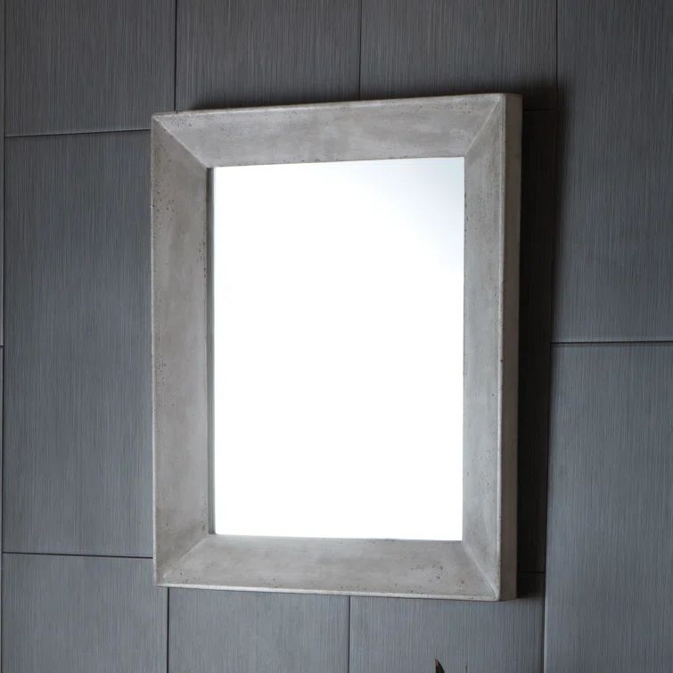 Portola Ash Gray Rectangular Modern Bathroom Vanity Mirror 26" x 22"