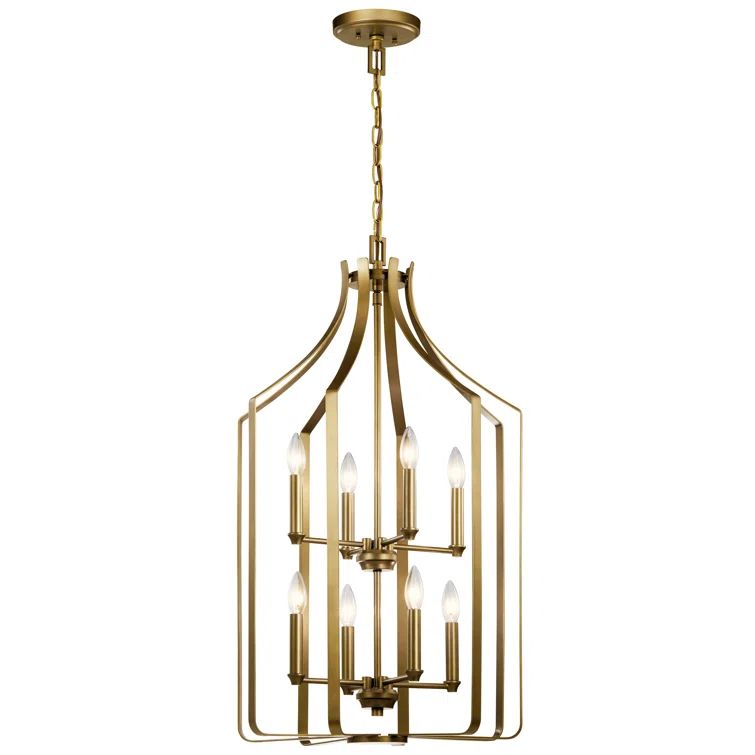 Morrigan Classic 8-Light Brass Cage Chandelier, 19" Wide
