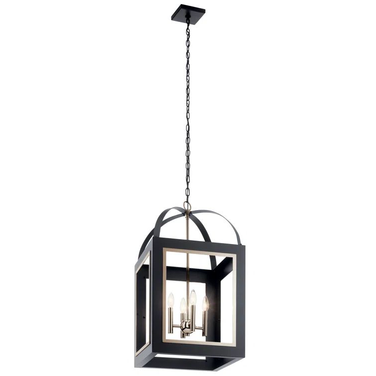 Vath 16" Black and Nickel 4-Light Foyer Pendant