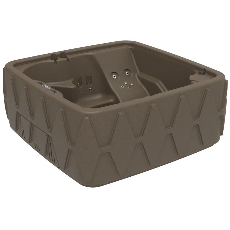 Brownstone 5-Person Rectangle Plug & Play Hot Tub with LED Waterfall