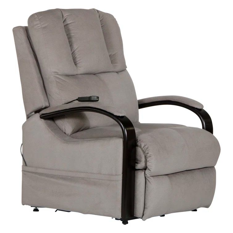 Gray Aluminum Power Lift Recliner with Heat and Massage