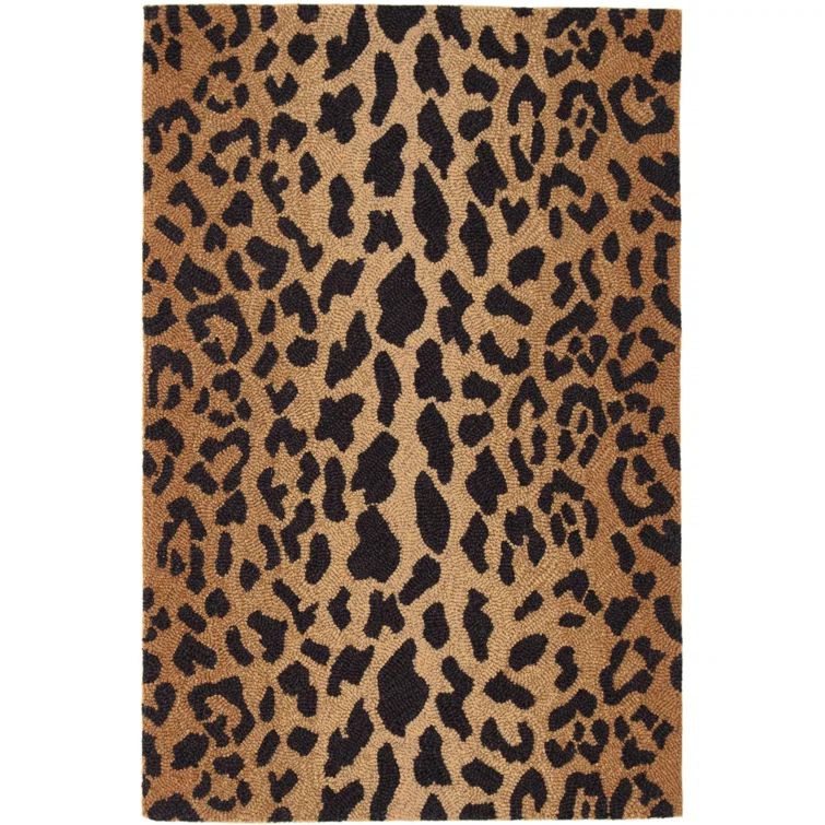 Leopard Print Handmade Wool 6' x 9' Rug