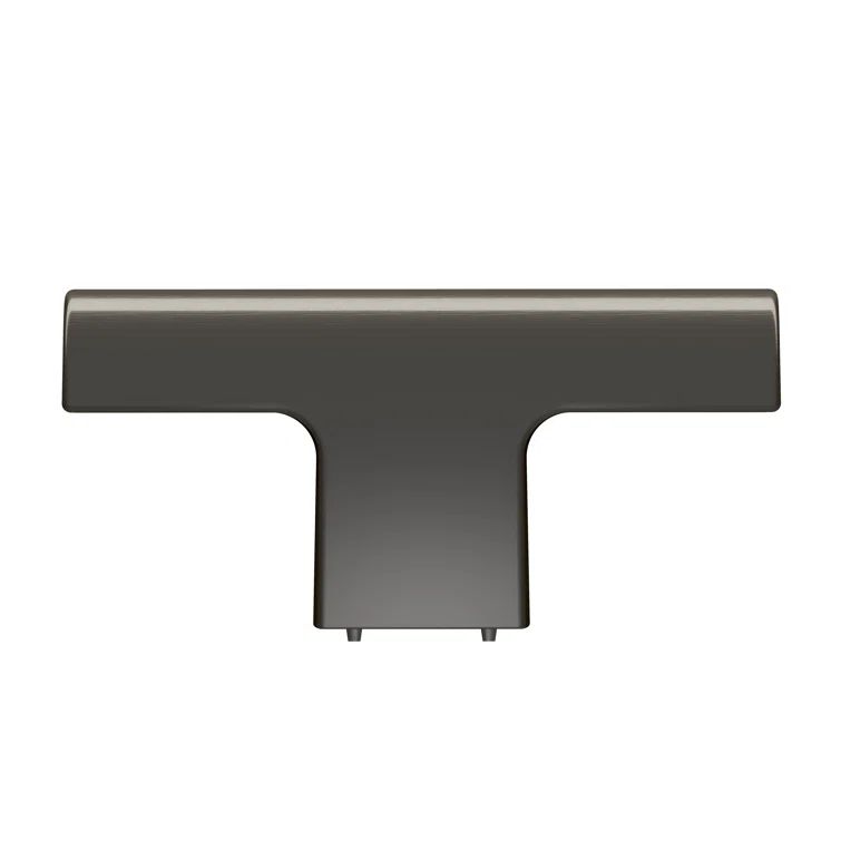 Graphite Modern T-Handle Cabinet Knob with Mounting Hardware
