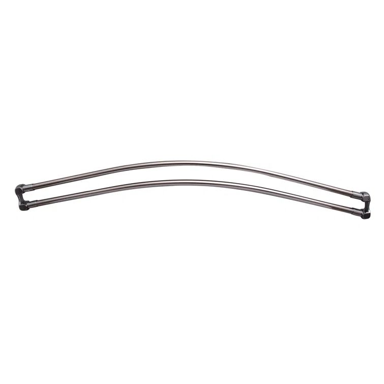 66" Polished Chrome Double Curved Shower Curtain Rod