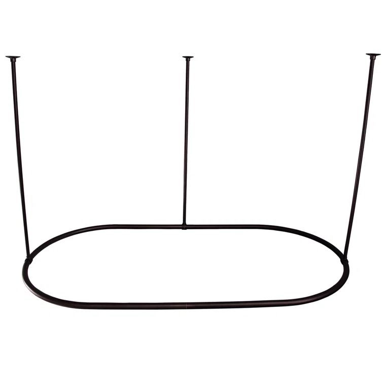 48" Polished Chrome Brass Oval Shower Curtain Ring