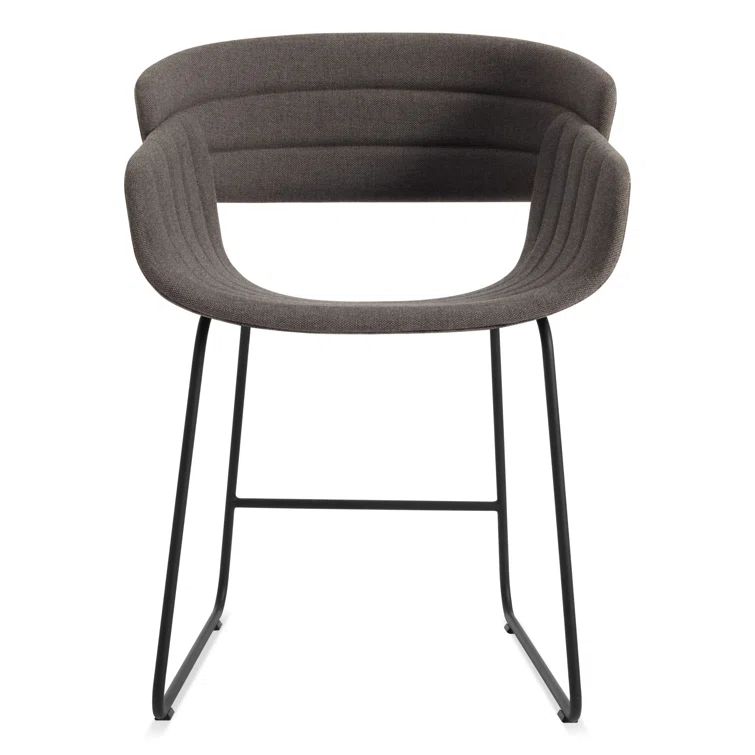 Toohey Charcoal Upholstered Dining Chair with Metal Legs