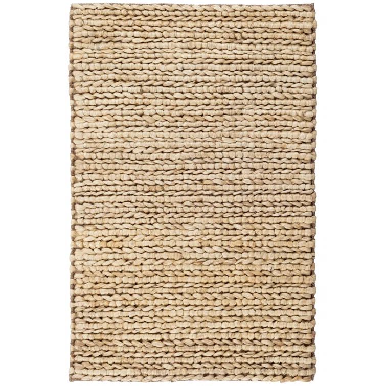 Natural Handwoven Jute and Cotton Braided Rug, 5' x 8'