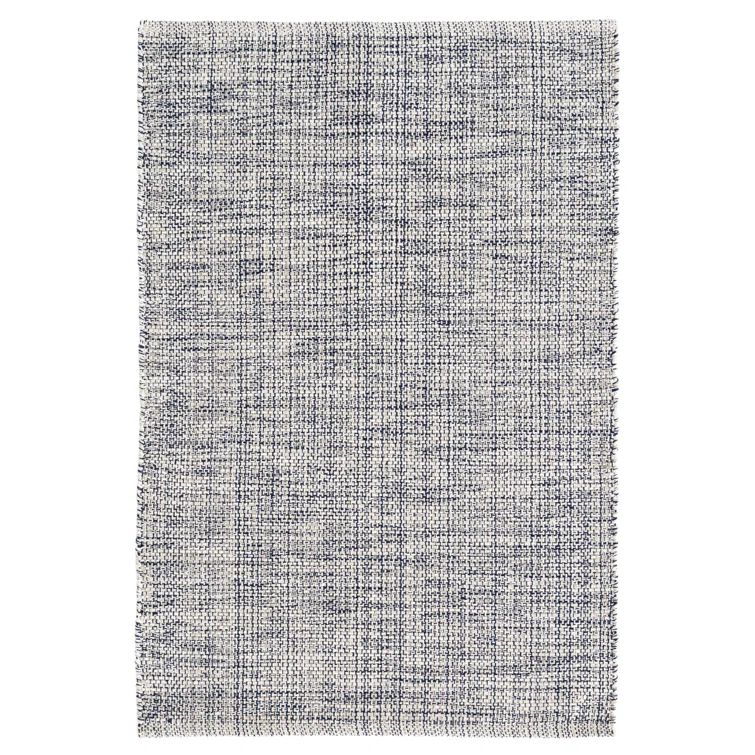 Marled Indigo Flat Woven Cotton Rug 3' x 5'
